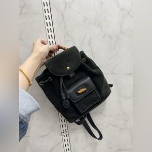 Authentic💚Vintage GUCCI Bamboo Suede mini bag.Unisex